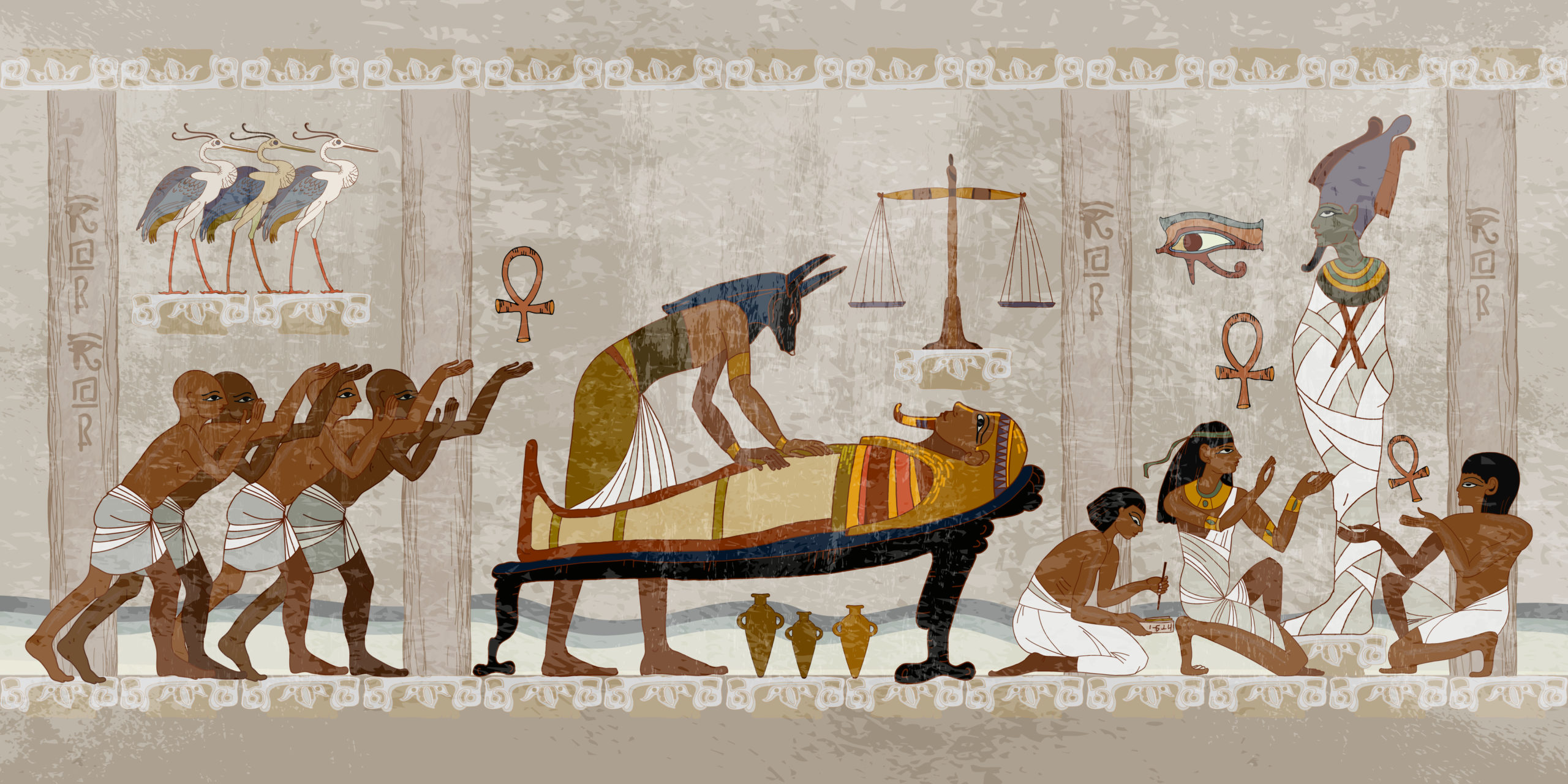 Ancient,Egypt.,Mummification,Process.,Concept,Of,A,Next,World.,Anubis